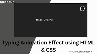 Animated Typing Text Effect using HTML CSS Beginner Web Project