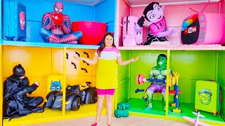 Four Colors Playhouse Superheroes   more videos for kids with Adriana and Ali