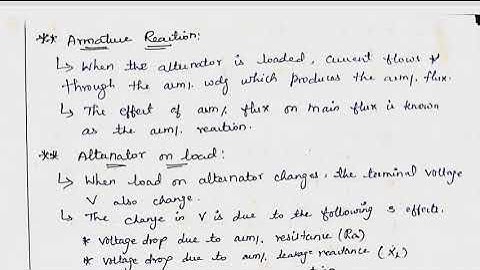 Phasor diagram for loaded Alternator /  Synchronous Generator
