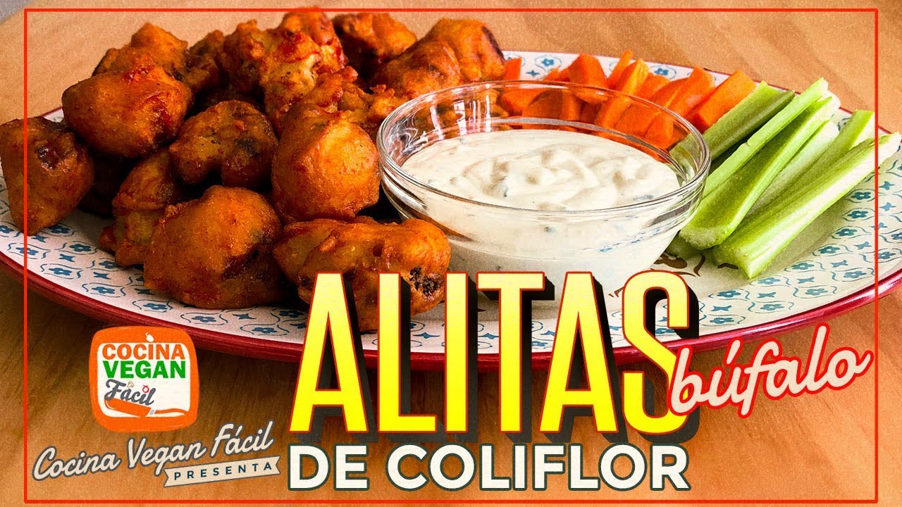 Alitas búfalo de coliflor - Cocina Vegan Fácil