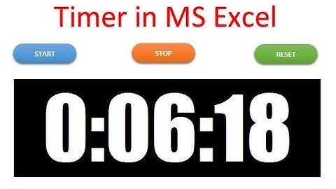Timer in Excel VBA