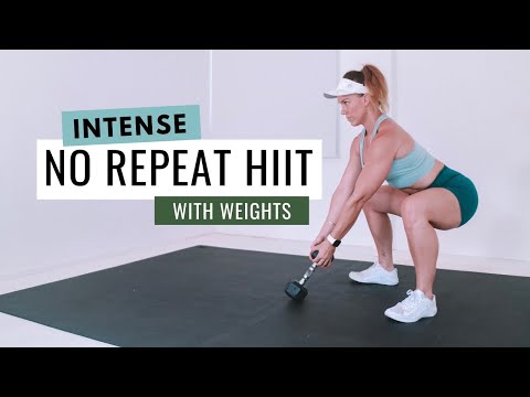 40 Min No Repeat HIIT with Weights | Full Body Burn — Penny Barnshaw - Garage Fitness Girl