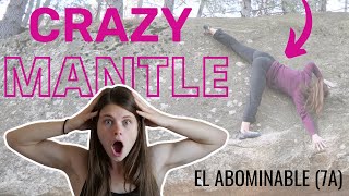 La Pedriza Bouldering Lucie Allard Doing A Crazy Mantle On El Abominable 7A