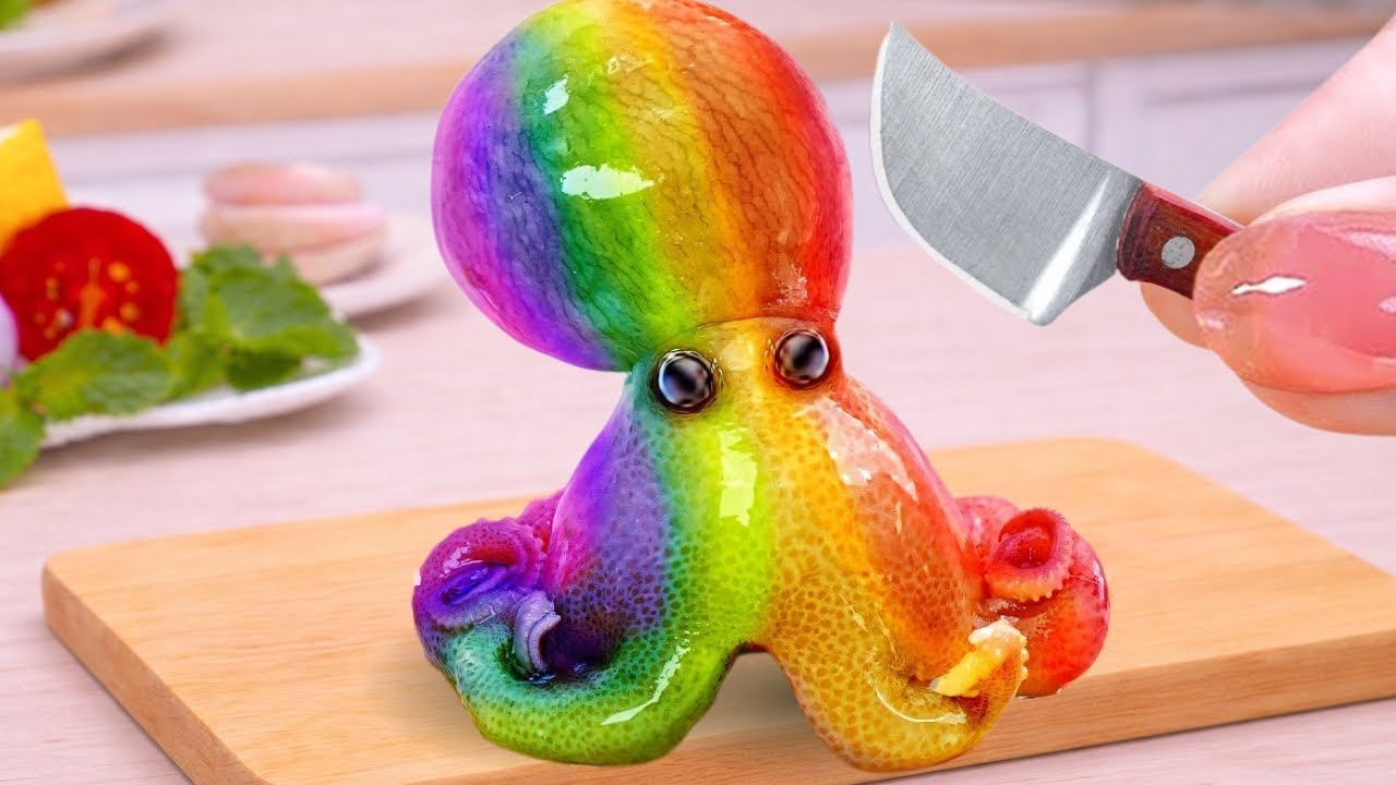 Cat Nurses Are Coming - Miniature Grilled Octopus And Miniature Eel With Lemon | Mini Yummy