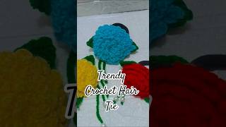 Cute Trendy Crochet Floral Hair Tie for Girls 💖 #shorts #crochet #hairtie