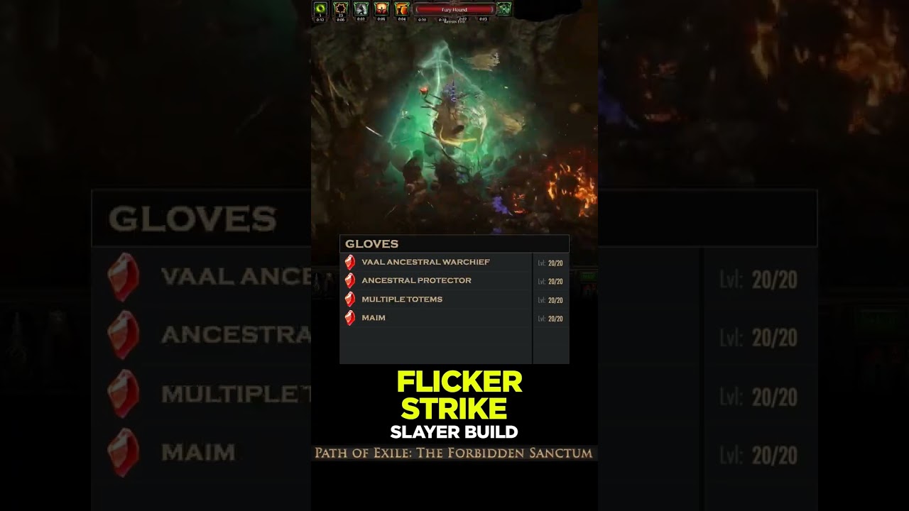 POE 3.20 QUICK BUILD - FLICKER STRIKE - Poe Builds #shorts #pathofexile