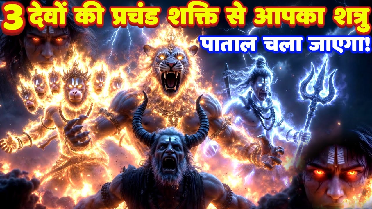 शत्रु मारण 3 देवों का प्रचंड शक्ति, नरसिंह, भैरव और 11 मुखी हनुमान मंत्र: Shatru Nashak Mantra