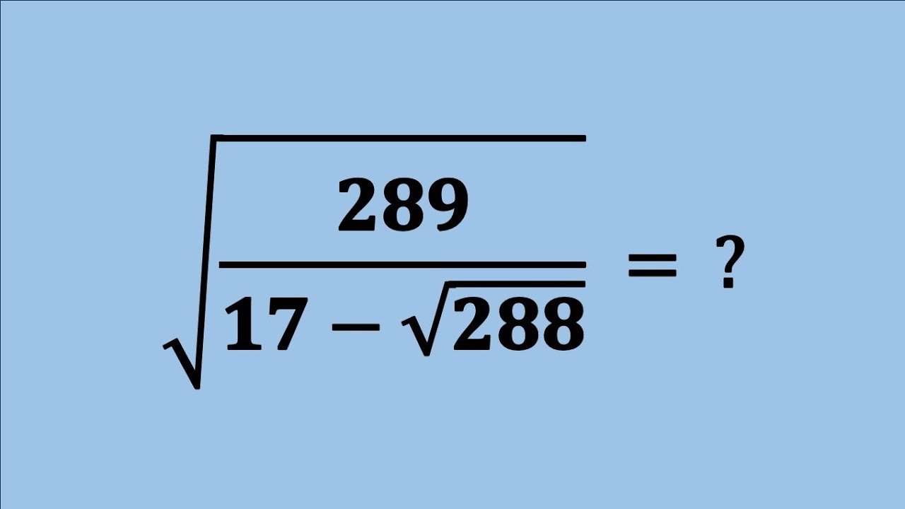 Nice Square Root Simplification Maths Problem | Algebra Problems | √ ...