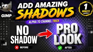 How to add shadow on text in gimp with alpha to channel