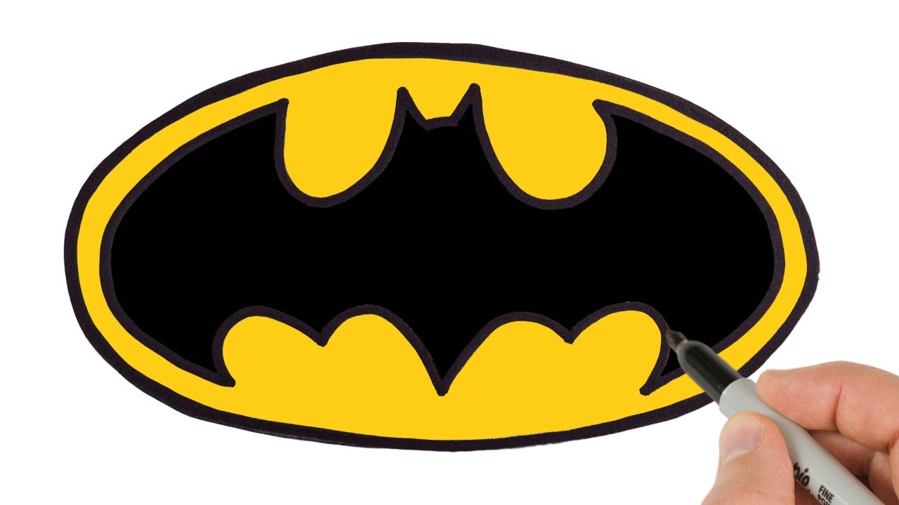 How to Draw Batman Logo Easy - YouTube