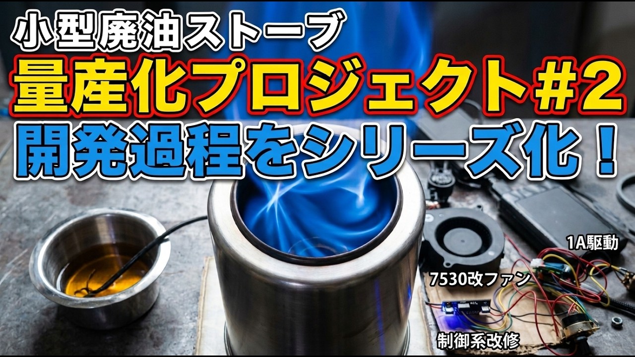 廃油ストーブ　小型　waste oil stove Waste Oil Stove] Ultra-Compact, Power Bank Operated! Mass
