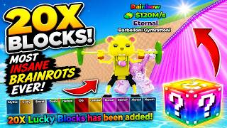 20x BLOCKS = INSANE BRAINROTS! 😱 in Roblox Kick a Lucky Block! I Got the RAREST Ones