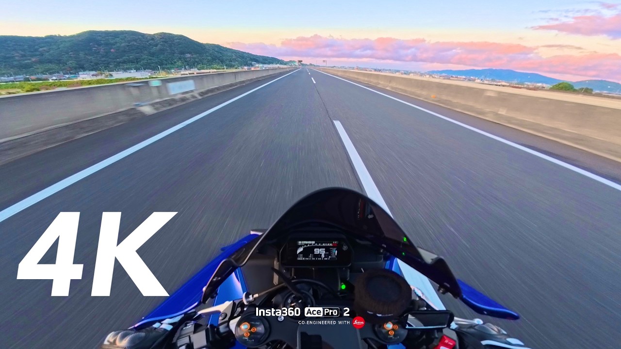 [4K] YAMAHA YZF-R1 | Sunrise Ride Pure sound | Insta360