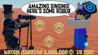 singing in PLS DONATE on Roblox voice chat 🎤🎹