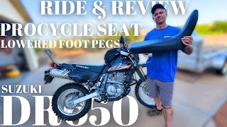 Suzuki DR650  ProCycle Seat & Lowered Foot Pegs, Ride & Review