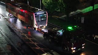 【脱線事故当該車 J-TREC横浜事業所へ臨時入場】都営地下鉄浅草線5500形5507F(5507-8号車) 陸送