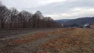 Westbound NS Stack train on 1/11/18 rounding the curve into Newport,Pa