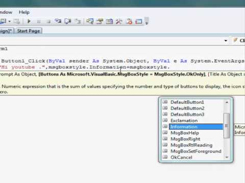 Message Boxes in VB 2008
