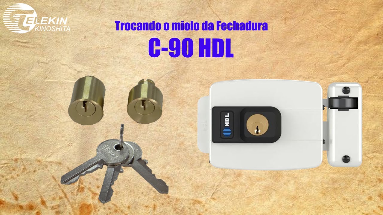 Trocando o miolo cilindro da fechadura elétrica C90 HDL - Dicas Telekin