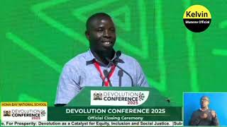 Nandi governor Stephen Sang speech during the  closing ceremony of devolution conference 2025