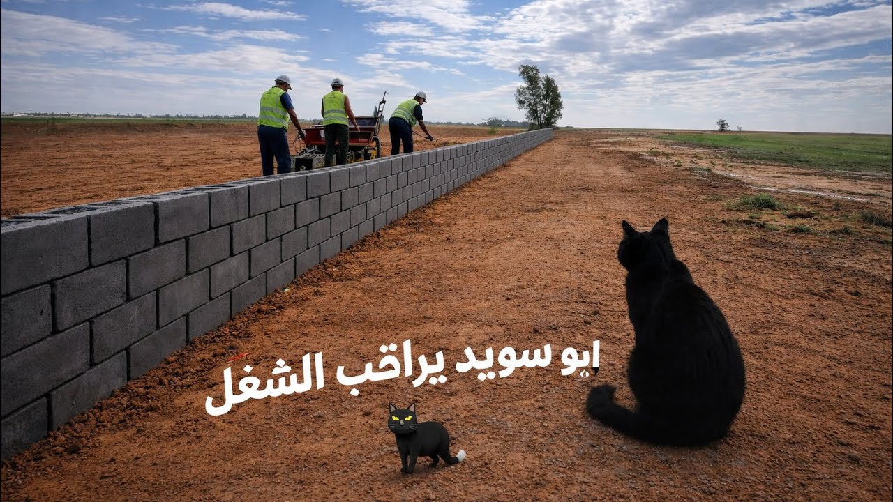 قربنا نخلص السور  الخارجي للمزرعه😍❤️