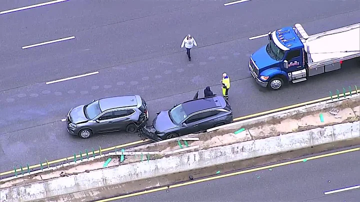 Sky 5 shows crashes caused by slick road conditions from above