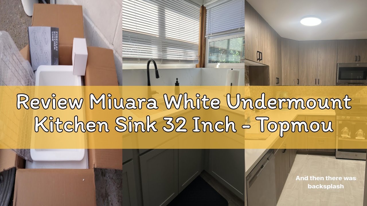 Review Miuara White Undermount Kitchen Sink 32 Inch - Topmount Fireclay Bar Sink Drop In 32"x19"x10"