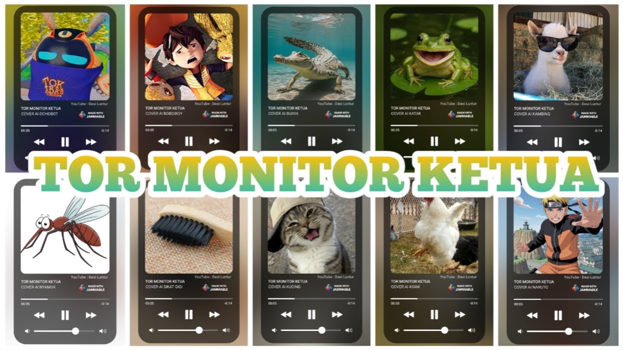 TOR MONITOR KETUA Versi - Ochobot, BoBoiBoy, Buaya, Katak, Kambing, Nyamuk, Sikat,Kucing,Ayam,Naruto
