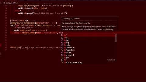 How to make a BAN command (in python) discord BOT PART# 4