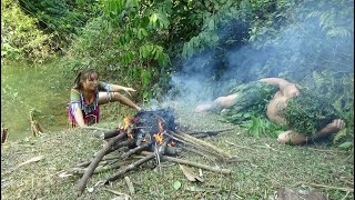 Primitive Life - An Aboriginal Guy Who Falls Asleep And A Lucky Meal Of An Intelligent Ethnic Girl