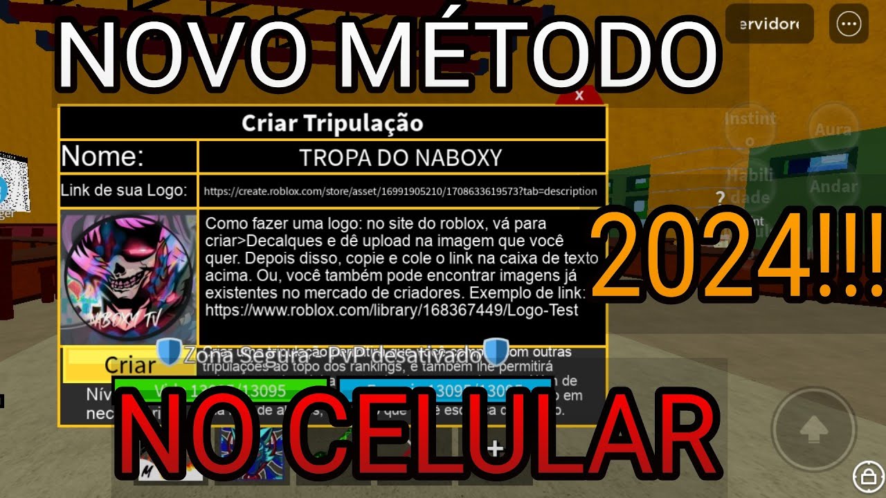 COMO CRIAR TRIPULAÇÃO COM LOGO BLOX FRUITS 2023 (ROBLOX) blox