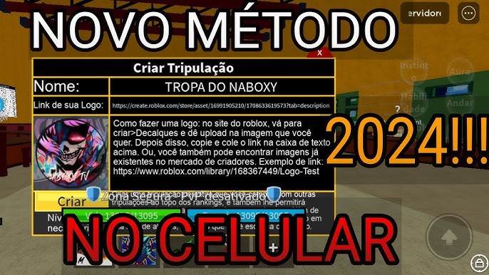 COMO CRIAR TRIPULAÇÃO COM LOGO BLOX FRUITS 2023 (ROBLOX) blox