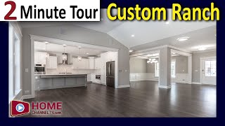 Beautiful Custom Ranch Home w/ Volume Ceilings and Open Plan | 2-minute House Tour