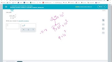 Dividing numbers written in scientific notation: Advanced