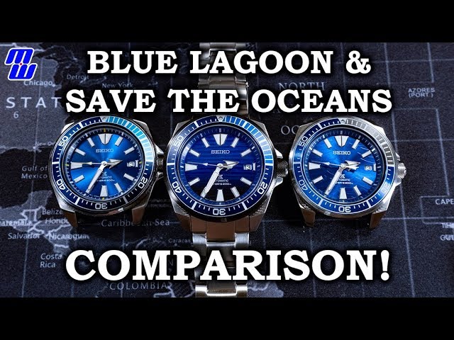 Seiko Samurai Comparison - Blue Lagoon, Save The Ocean 1 & 2 - YouTube