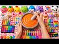 Satisfying Slime ASMR 🌈 DIY How to Make Rainbow Glossy Slime with Makeup Lipstick Glitters 10