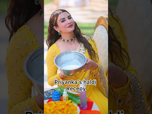 Safe haldi recipe with no daag 🤫🤫 #priyankatyagi #trendingonshorts #haldi #shorts class=