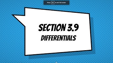 Calculus 1 Section 3.9. Differentials