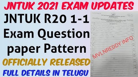 JNTUK R20 1-1 Exam Question paper Pattern//Officially Released//Preparation Tips//100% Pass🤩