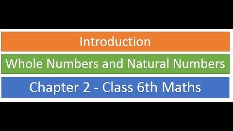 Introduction - Whole Numbers and Natural Numbers - Chapter 2 - Class 6th Maths by MonAmi