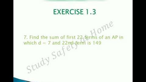 Arithmetic progression. Class 10 Mathematics. Exercise 1.3. Q. 7