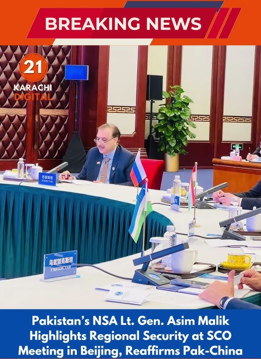 Pakistan's NSA & DG ISI Lt. Gen. Asim Malik Addresses SCO Security Chiefs' Meeting in Beijing.