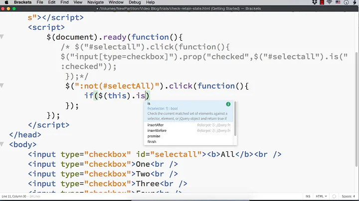 jQuery: Check All Checkboxes together and Uncheck Checkboxes Retaining the Previous State