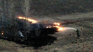 Grass fire was starting  Behind  menards 