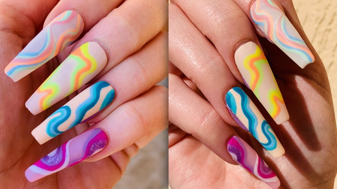 New Trendy Swirl Abstract Nail Art Tutorial ❤️ - Youtube