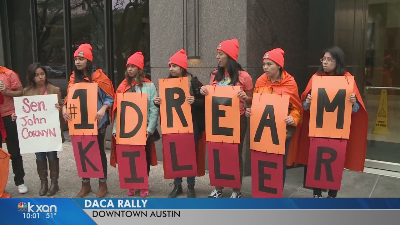 DREAM Act supporters rally outside Sen. Cornyn's office