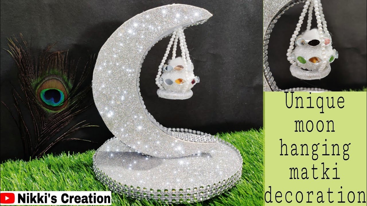 Matki decoration/Unique and easy hanging moon matki decoration/How to ...