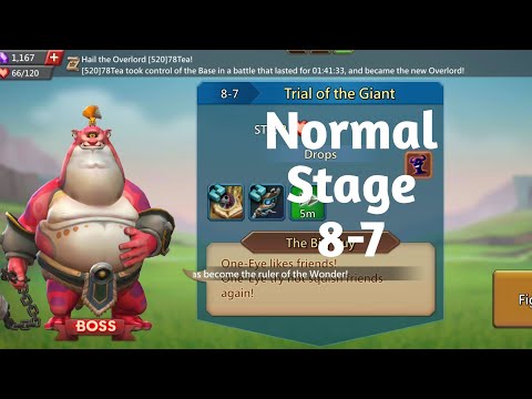 Lords mobile normal stage 8-7 f2p|Trail of the gaint normal stage 8-7