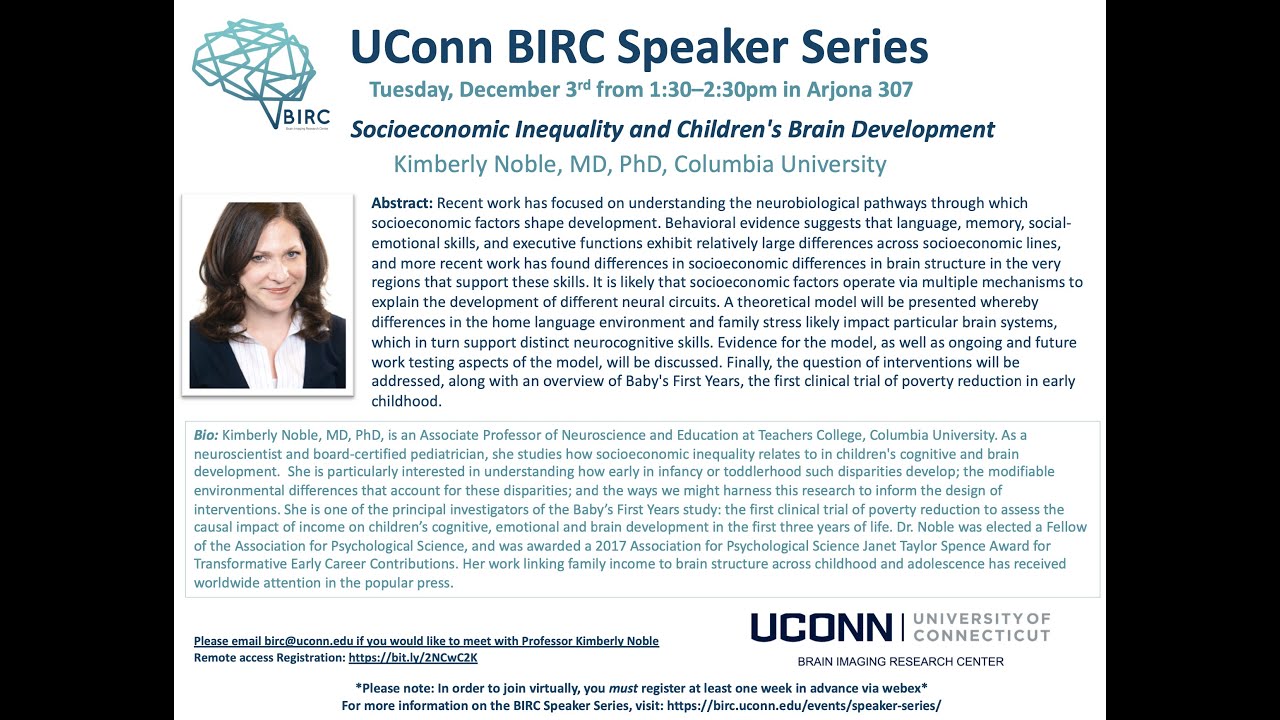 Socioeconomic Inequality and Children's Brain Development, Kimberly Noble,  MD, PhD - YouTube
