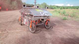 KB Avrora. Follow me scenario under low-visibility conditions. Marakajka robot